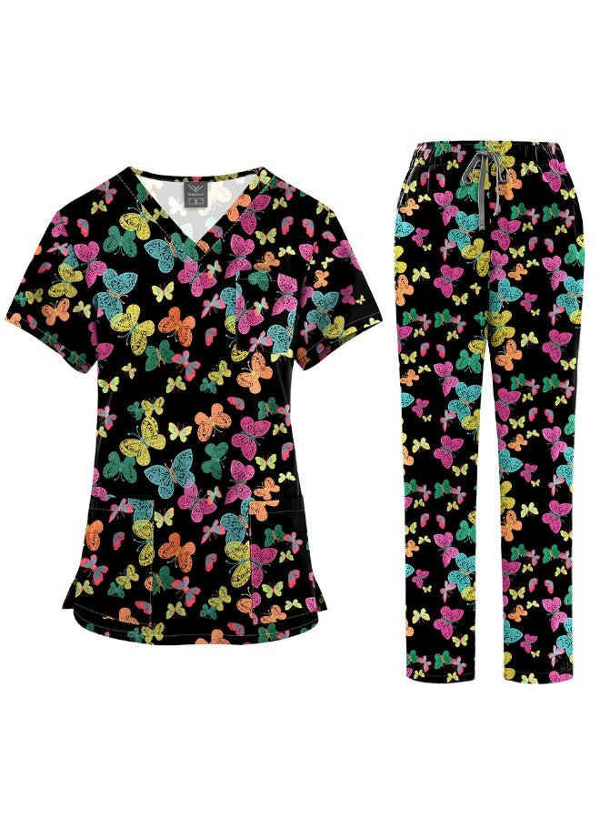 NIBEMINENT Clinical Work Clothes Women Nurse Scrubs Tops Pharmacy Working Pants Medical Doctor Surgical Nursing Uniforms - Image 1