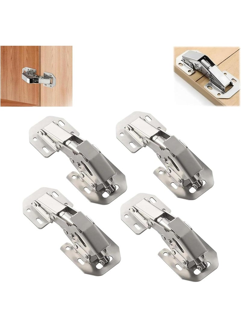 4-Piece Cabinet Hinges, 90° Stainless Steel Corner Hinges with Screws, for Kitchen Cabinets, Furniture and Doors - Image 1