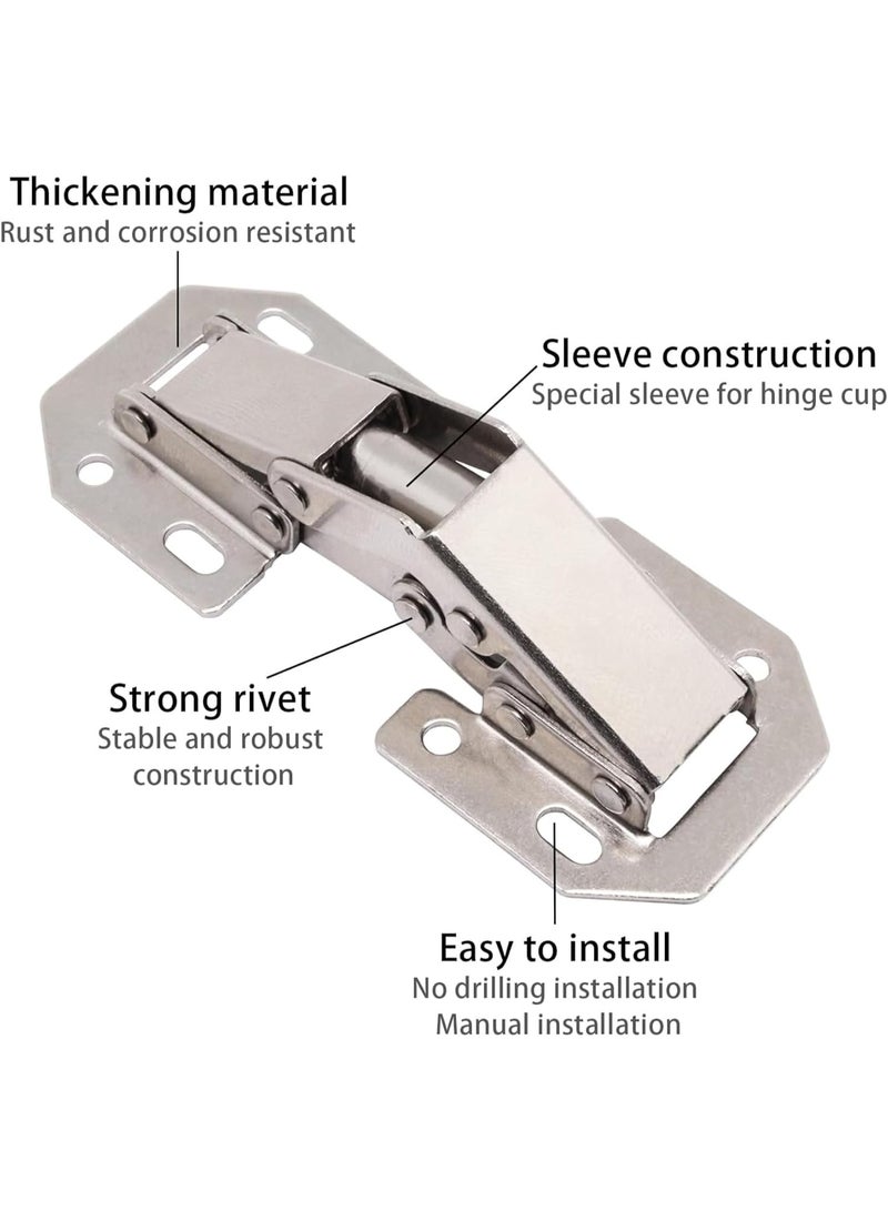 4-Piece Cabinet Hinges, 90° Stainless Steel Corner Hinges with Screws, for Kitchen Cabinets, Furniture and Doors - Image 2