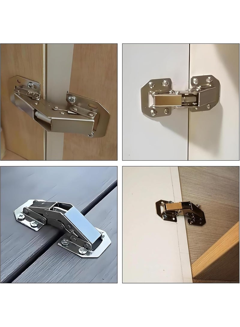 4-Piece Cabinet Hinges, 90° Stainless Steel Corner Hinges with Screws, for Kitchen Cabinets, Furniture and Doors - Image 4