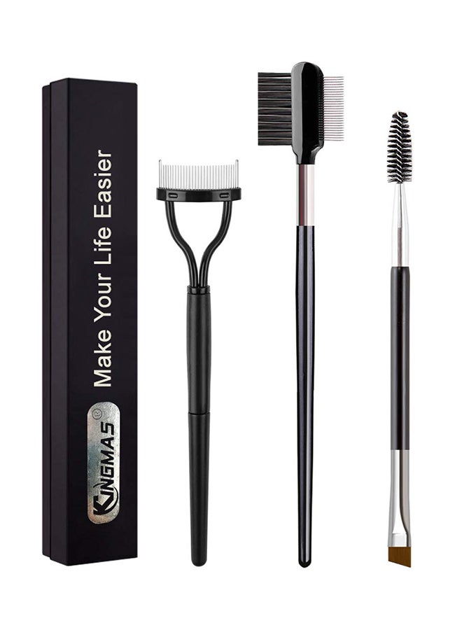 KINGMAS Eyebrow Brush & Eyelash Separator Eyeliner Brush and Brow Comb Lash Spoolie Brush, Steel Mascara Comb Grooming Brush, 5Pcs Eye Makeup Tools - Image 1
