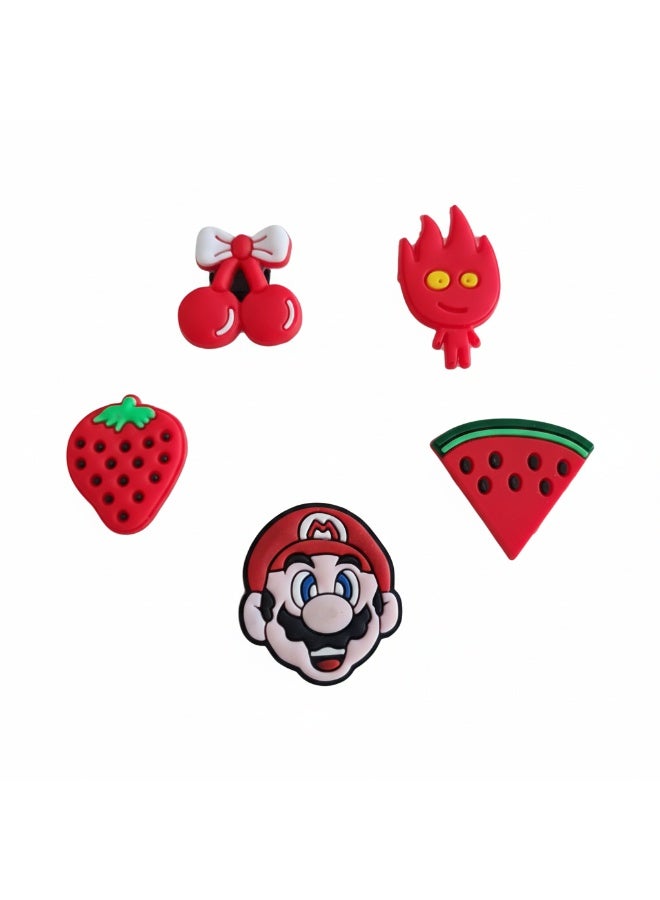 مجموعة مكونة من ٥ قطع زينات ملونة للأحذية – إكسسوارات مرحة لتزيين أحذية الكلوغ - Image 1