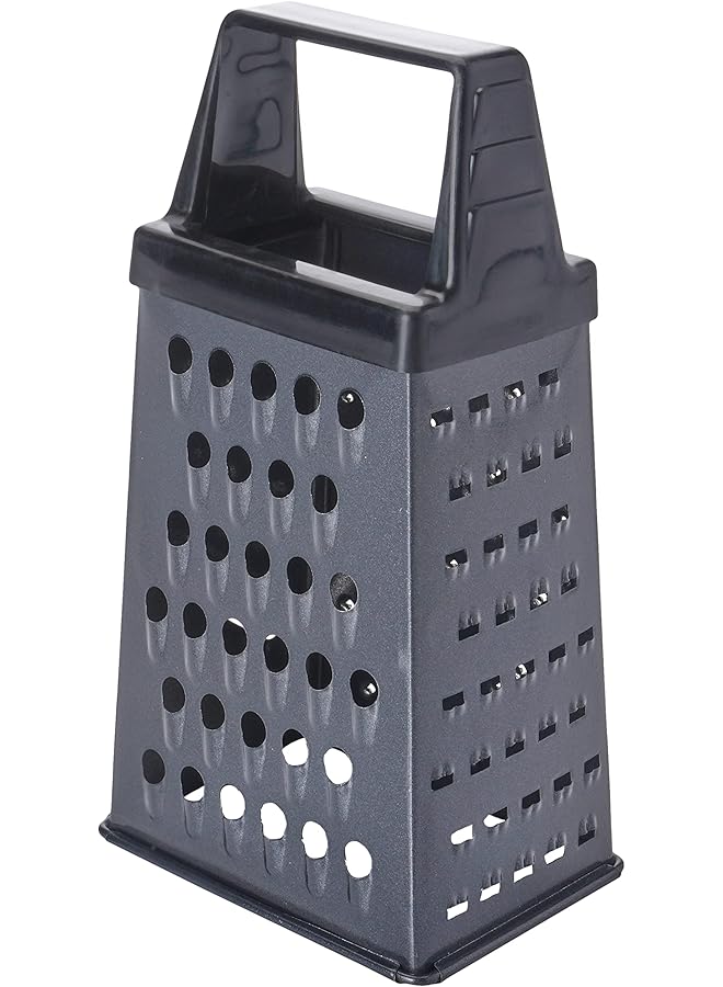 Prestige Stainless Steel Mini Box Grater Sturdy And Durable Soft Grip Handle Dishwasher Safe Black  - Image 1