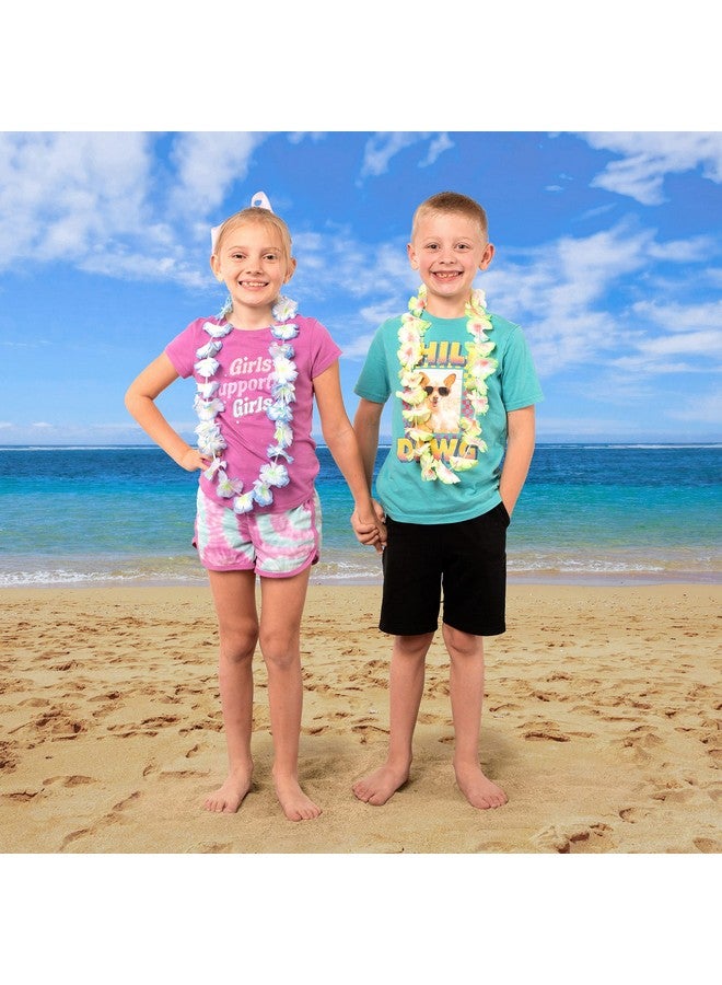 JOYIN 120 Counts Hawaiian Leis Bulk, Colorful Tropical Flower Leis for Kids Adults Hawaiian Beach Luau Party Favors Decorations - Image 5