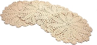 Phantomon Phantomon 7 Inch Doilies Handmade Round Crochet Cotton Lace Doilies Table Placemats Doilies, Vase Pads Doily, Pack of 4 - Image 1