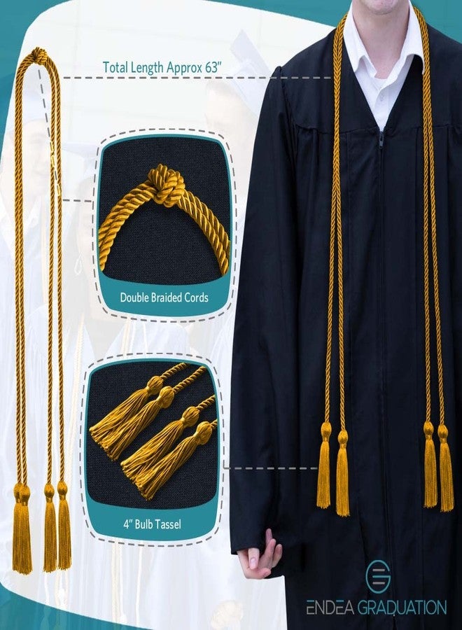Endea Graduation وشاح التخرج المزدوج من إنديا (ذهبي) - Image 3