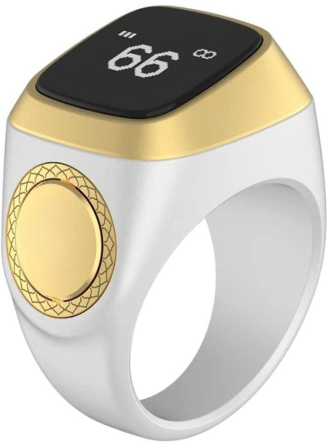 حلقات ذكر التسبيح خاتم عداد ذكي (أبيض)