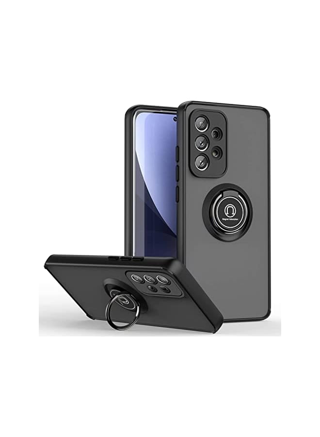 YoYoTech حافظة جالاكسي A23 5G سيليكون مات واقية مع حلقة مغناطيسية معدنية دوارة 360 درجة، واقي صدمات صلب من PC مع حافة ناعمة لجهاز سامسونج جالاكسي A23 5G (2022) - Image 1