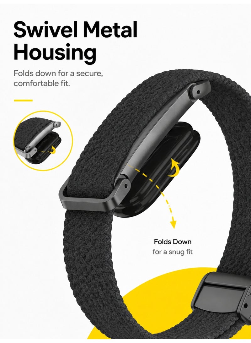 BASEMENT-1 Magnetic Braided Band Compatible with Google Fitbit Air, Elastic Stretchy Breathable Comfortable Replacement Wrist Strap - Image 4