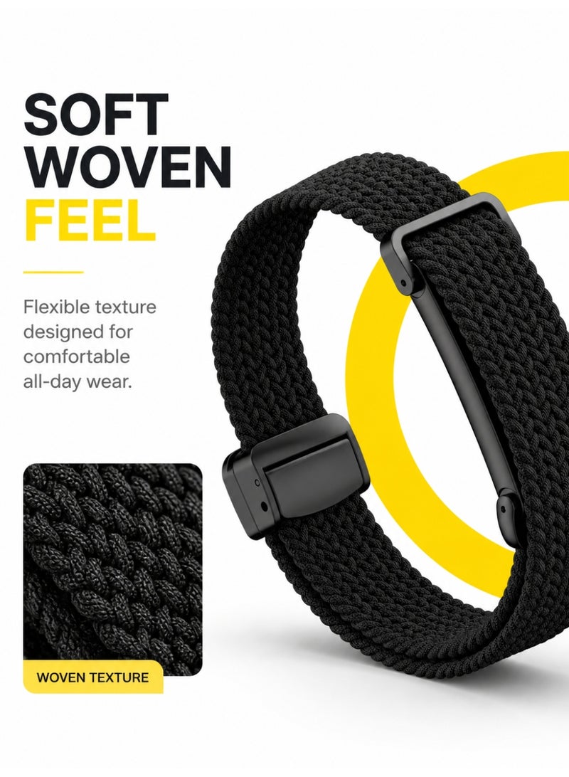 BASEMENT-1 Magnetic Braided Band Compatible with Google Fitbit Air, Elastic Stretchy Breathable Comfortable Replacement Wrist Strap - Image 2