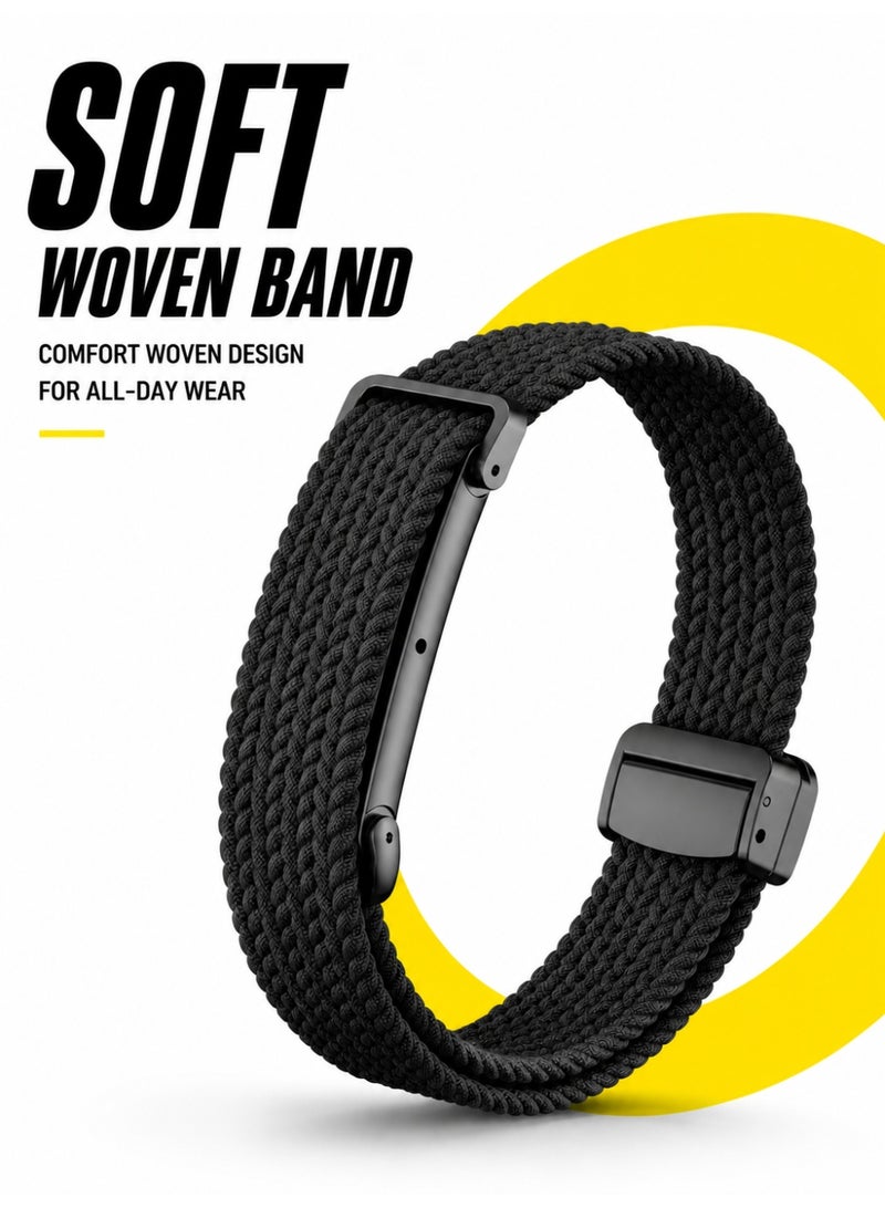 BASEMENT-1 Magnetic Braided Band Compatible with Google Fitbit Air, Elastic Stretchy Breathable Comfortable Replacement Wrist Strap - Image 1