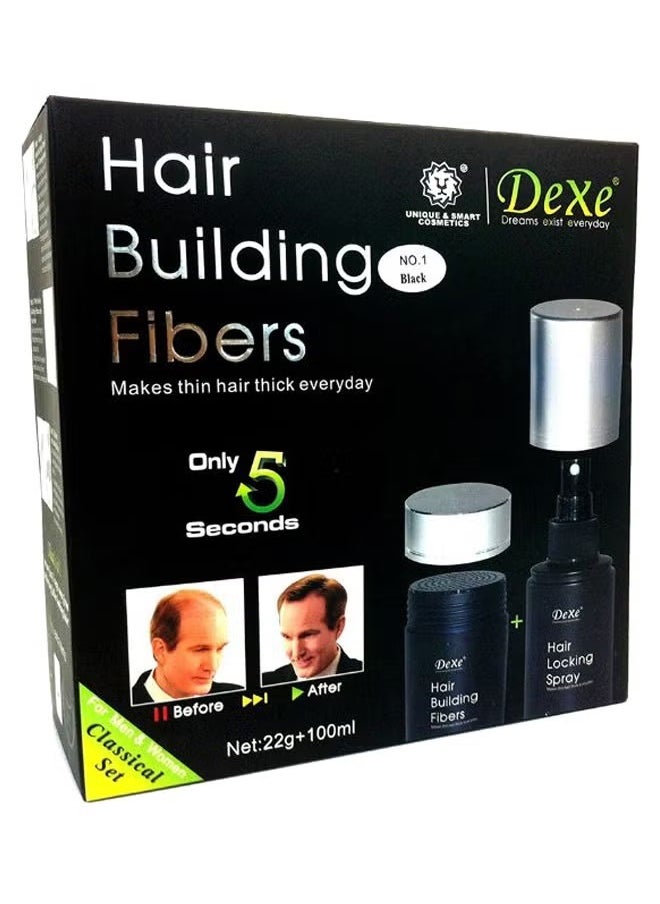 Dexe Hair Building Fibers With Locking Spray No.1 Black  - Image 1