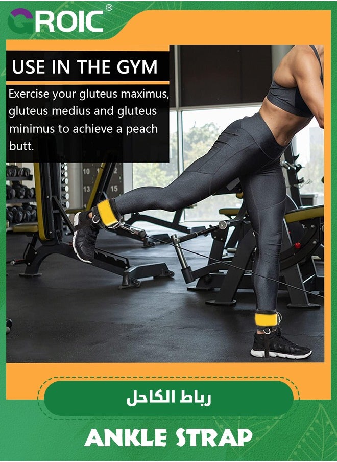 GROIC - Ankle Strap for Cable Machine, Padded Ankle Straps for Cable Machine Kickbacks, Glute Workouts, Leg Extensions, Curls, Booty Hip Abductors Exercise, Adjustable Comfort Ankle Cuff for Gym - Image 1