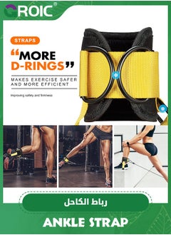 GROIC حزام الكاحل لآلة الكابل، أحزمة كاحل مبطنة لركلات آلة الكابل، تمارين الأرداف، تمديدات الساق، تجعيد الشعر، تمارين خطف الورك، سوار كاحل مريح قابل للتعديل للصالة الرياضية  - Image 2
