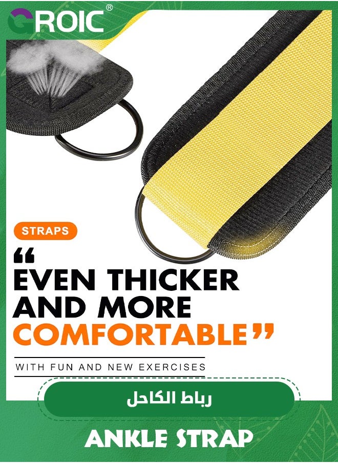 GROIC - Ankle Strap for Cable Machine, Padded Ankle Straps for Cable Machine Kickbacks, Glute Workouts, Leg Extensions, Curls, Booty Hip Abductors Exercise, Adjustable Comfort Ankle Cuff for Gym - Image 1