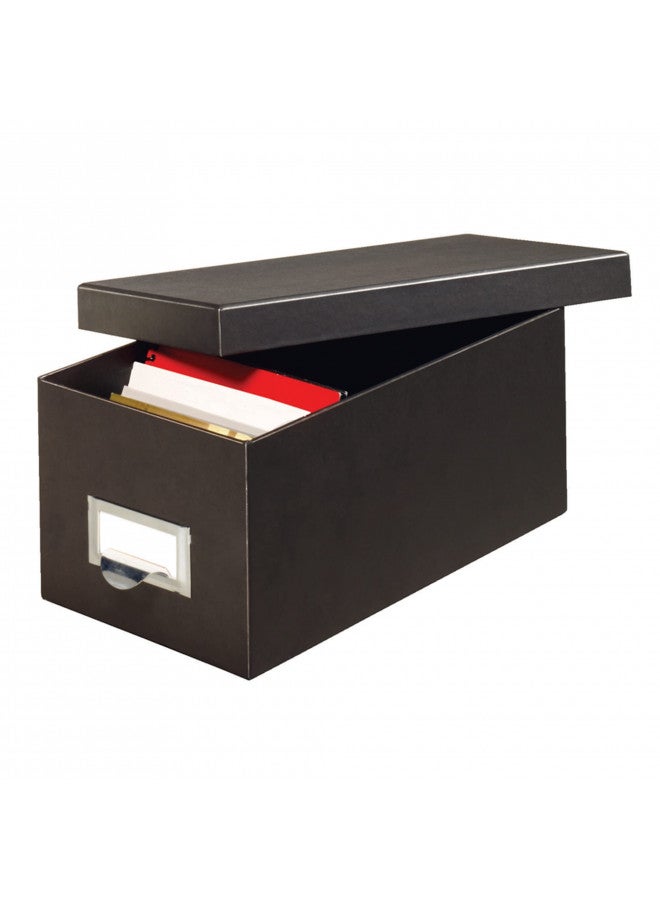 Globe Weis Globe-Weis/Pendaflex Fiberboard Index Card Storage Box, 4 x 6 Inches, Solid Black (4X6BLA) - Image 1