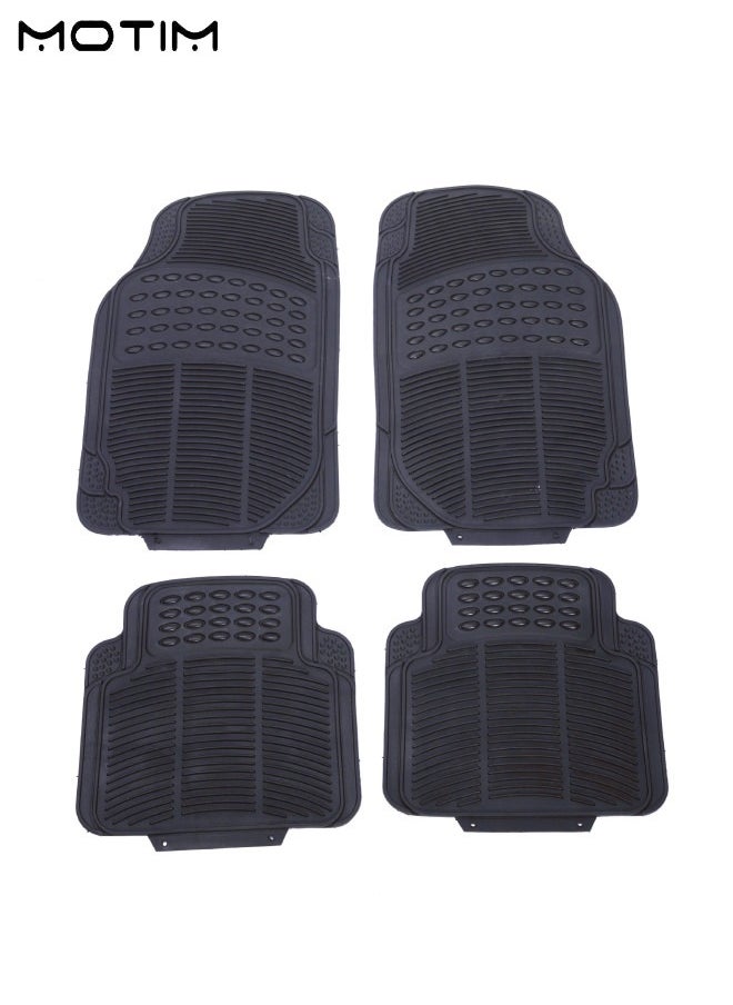 Motim - 4 Pieces Trimmable Rubber Floor Mats for Car Truck Van SUV, Heavy Duty Car Flooring with Anti-Slip Feature, Waterproof and All Weather Protection, Car Floor Liners Universal, Car Interior Accessories - Image 1