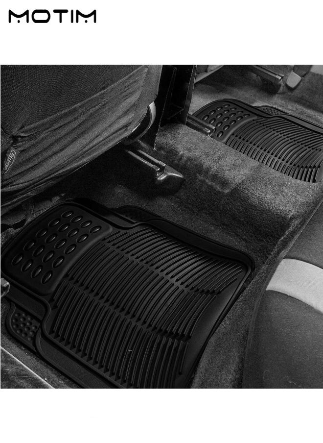 Motim - 4 Pieces Trimmable Rubber Floor Mats for Car Truck Van SUV, Heavy Duty Car Flooring with Anti-Slip Feature, Waterproof and All Weather Protection, Car Floor Liners Universal, Car Interior Accessories - Image 1