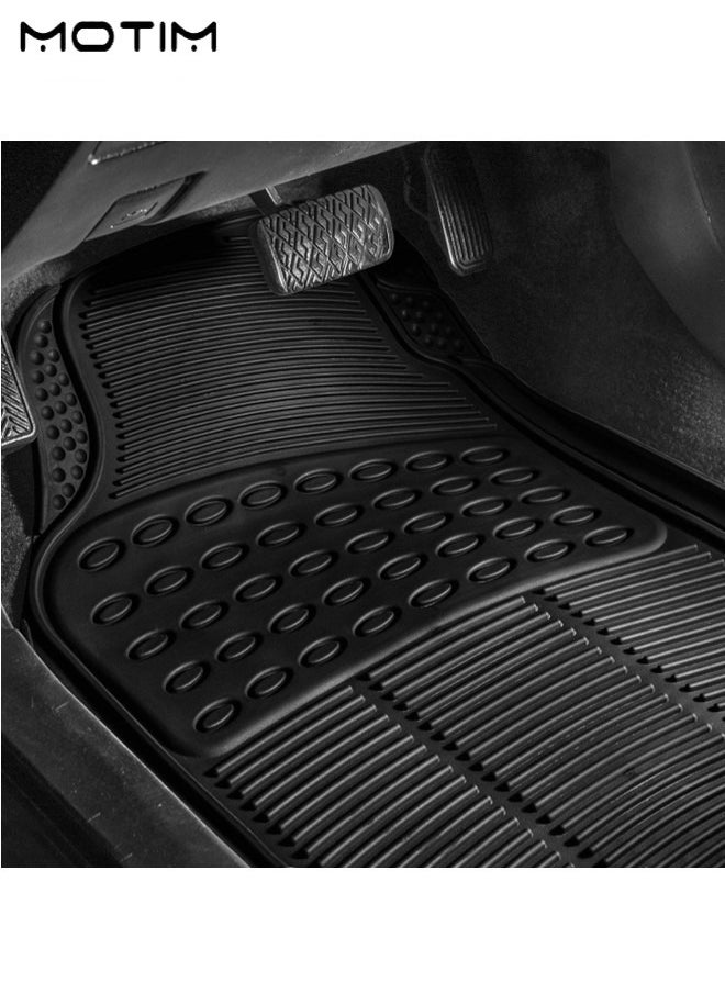 Motim - 4 Pieces Trimmable Rubber Floor Mats for Car Truck Van SUV, Heavy Duty Car Flooring with Anti-Slip Feature, Waterproof and All Weather Protection, Car Floor Liners Universal, Car Interior Accessories - Image 1