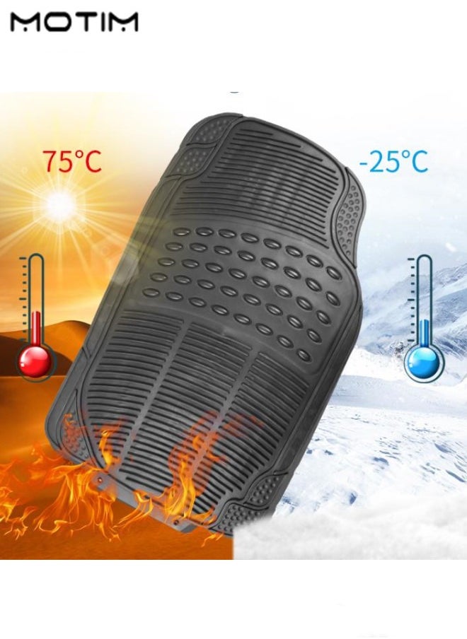 Motim - 4 Pieces Trimmable Rubber Floor Mats for Car Truck Van SUV, Heavy Duty Car Flooring with Anti-Slip Feature, Waterproof and All Weather Protection, Car Floor Liners Universal, Car Interior Accessories - Image 1