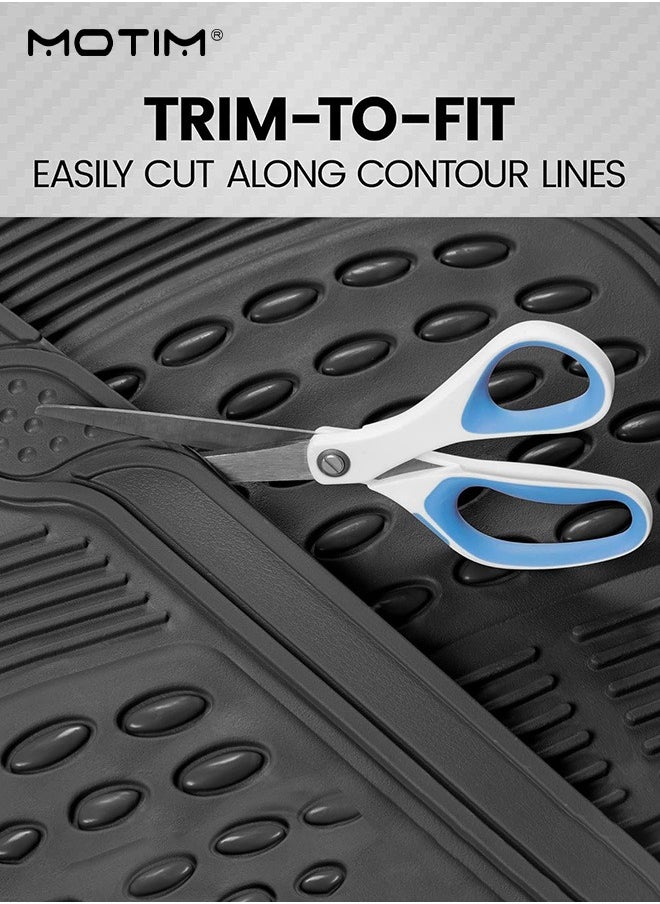Motim - 4 Pieces Trimmable Rubber Floor Mats for Car Truck Van SUV, Heavy Duty Car Flooring with Anti-Slip Feature, Waterproof and All Weather Protection, Car Floor Liners Universal, Car Interior Accessories - Image 1