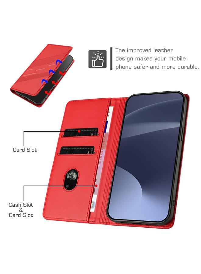 اس-توب جراب لهاتف Redmi Note 13 5G محفظة جلدية متعددة الوظائف منقوشة بتصميم كلاسيكي - Image 4
