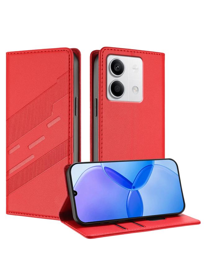 اس-توب جراب لهاتف Redmi Note 13 5G محفظة جلدية متعددة الوظائف منقوشة بتصميم كلاسيكي - Image 1