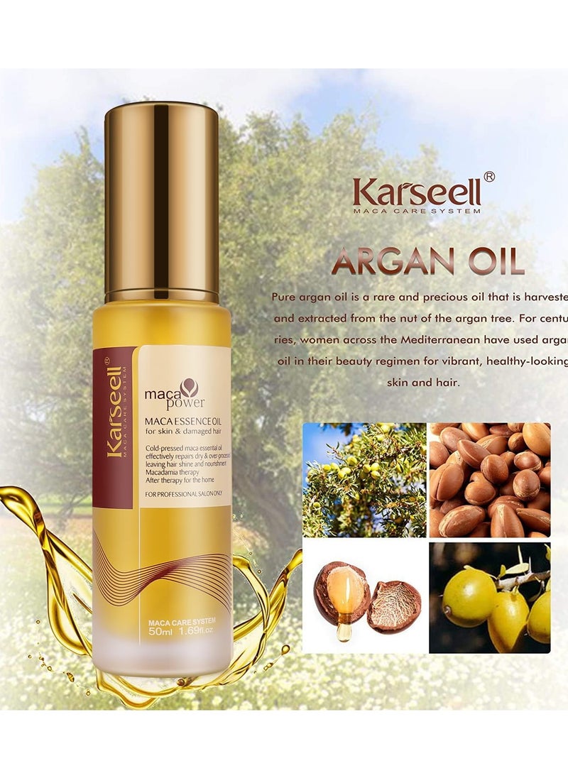 Karseell Karseell Collagen Hair Treatment - Deep Repair Mask 500ml - Argan Oil Hair Serum for Dry Damaged Hair 50ml - All Hair Types  - Image 3