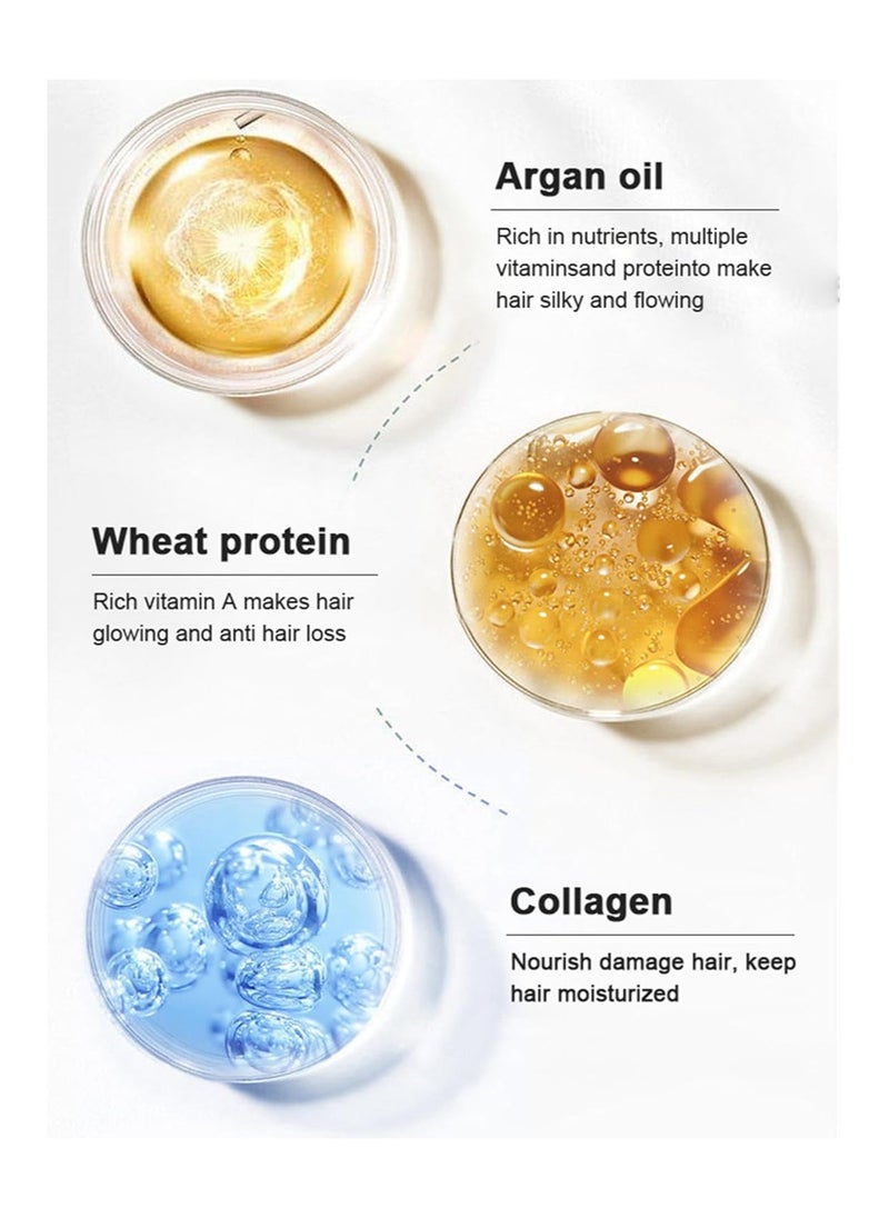 Karseell Karseell Collagen Hair Treatment - Deep Repair Mask 500ml - Argan Oil Hair Serum for Dry Damaged Hair 50ml - All Hair Types  - Image 4