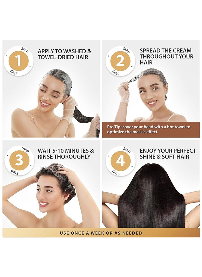 Karseell Karseell Collagen Hair Treatment - Deep Repair Mask 500ml - Argan Oil Hair Serum for Dry Damaged Hair 50ml - All Hair Types  - Image 5