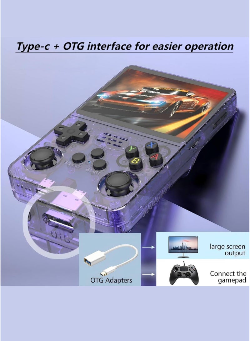 هيبوب وحدة تحكم ألعاب محمولة R36S، شاشة IPS مقاس 3.5 بوصة، نظام Linux مفتوح المصدر، وحدة تحكم ألعاب R36S، بطاقة TF سعة 64 جيجابايت، محاكي 10+، Consola R36S مع عصا تحكم ثلاثية الأبعاد مزدوجة للأولاد والبنات - Image 5