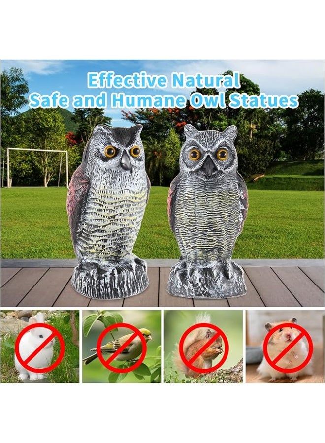 Beone Fake Horned Owl Bird Scarecrow Decoy, Plastic Owl Bird Deterrents, for Outdoor Garden Yard - Image 5