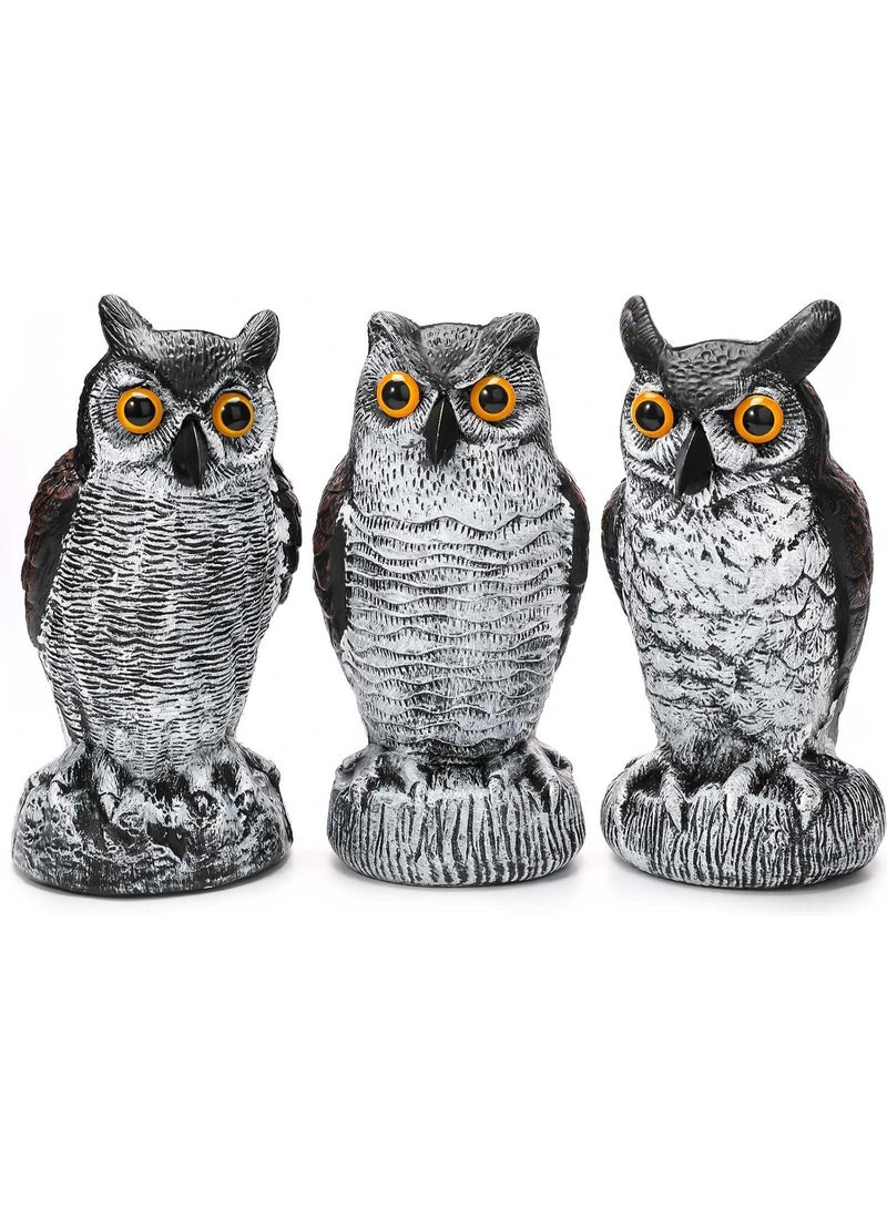 Beone Fake Horned Owl Bird Scarecrow Decoy, Plastic Owl Bird Deterrents, for Outdoor Garden Yard - Image 3