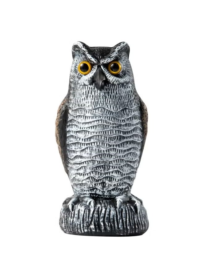 Beone Fake Horned Owl Bird Scarecrow Decoy, Plastic Owl Bird Deterrents, for Outdoor Garden Yard - Image 2