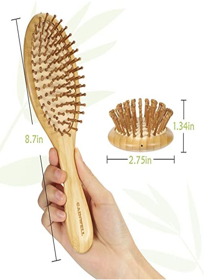 GAINWELL Bamboo Paddle Hair Brush - Bamboo Bristles Detangling Hairbrush For Massaging Scalp  - Image 3