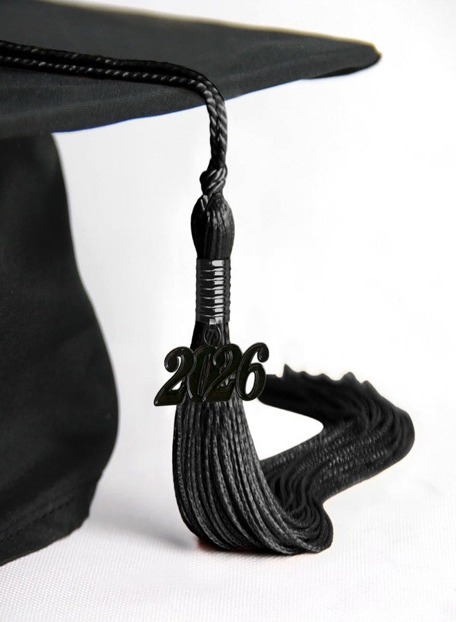 Endea Graduation شرابة تخرج إنديا بلون واحد مع قطرة تاريخ سوداء (أسود، 2026) - Image 4