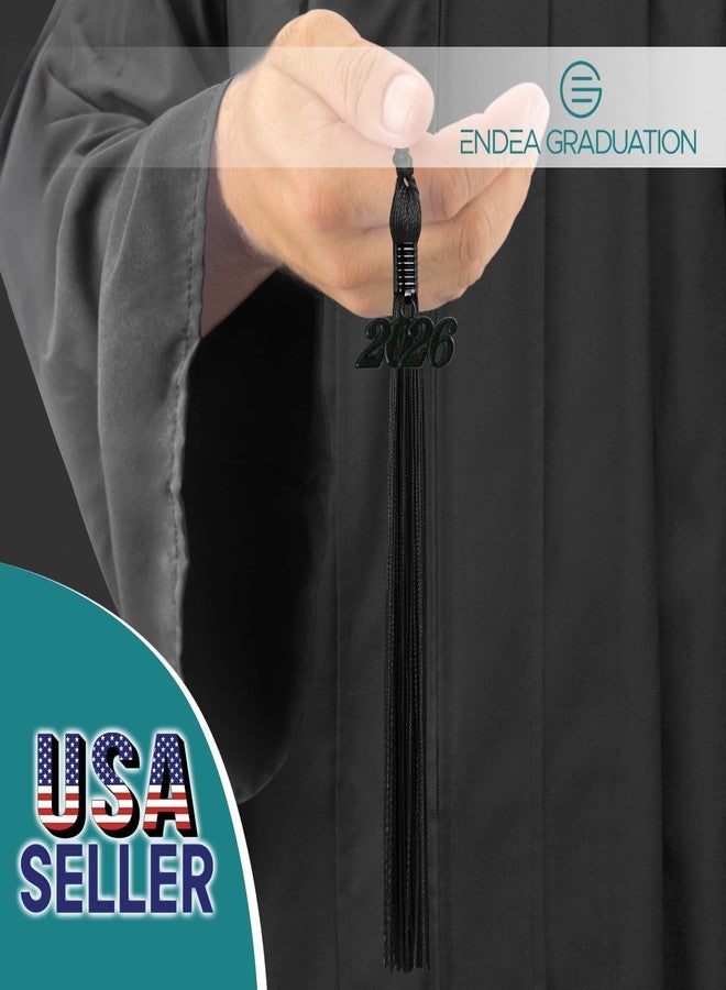 Endea Graduation شرابة تخرج إنديا بلون واحد مع قطرة تاريخ سوداء (أسود، 2026) - Image 2