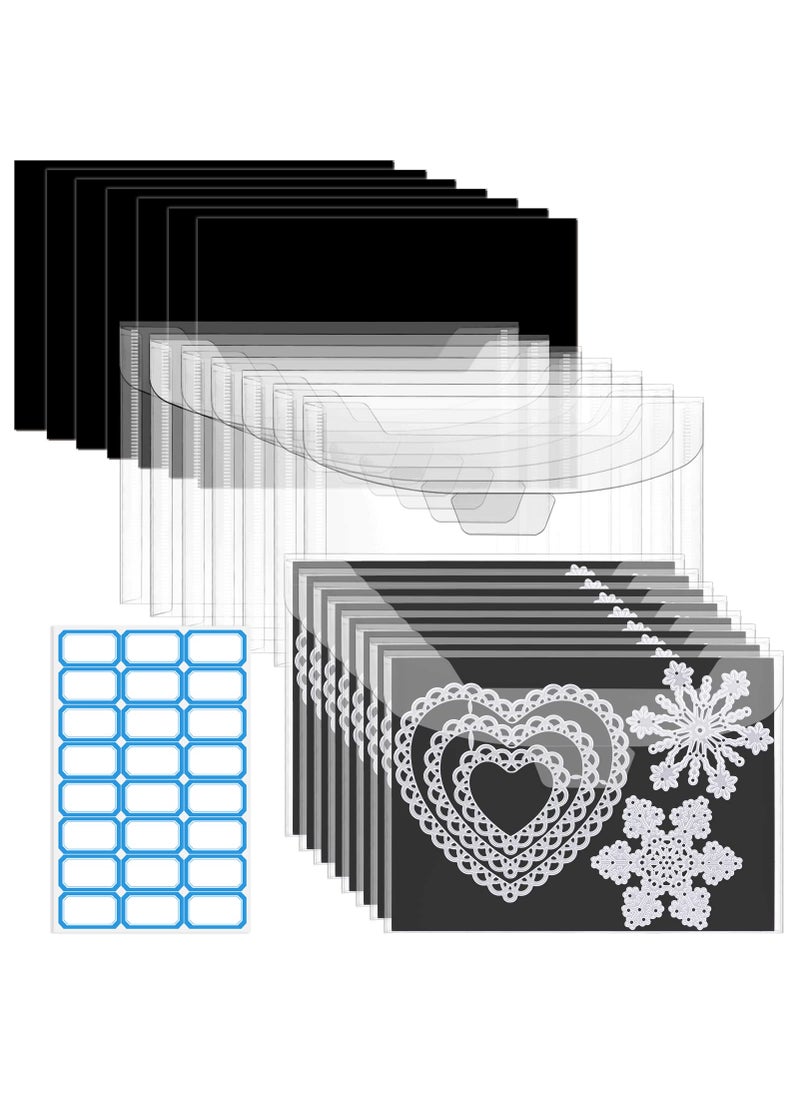 Csyidio Csyidio 30 Pcs Clear Stamp and 1mm Thickness Die Storage Pockets with Rubber Magnetic Sheets Resealable Plastic Storage Pocket Large Envelope Case Cut 