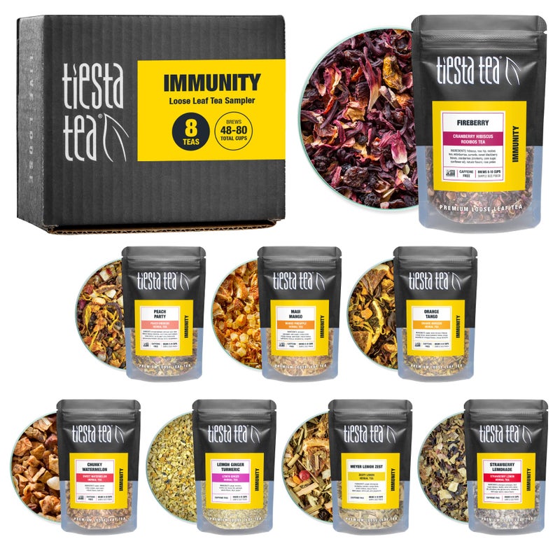 Tiesta Tea  Herbal  Rooibos Tea Sampler Dry Flight Set Loose Leaf No Caffeine Blend Makes Hot  Iced Assorted Herbal Rooibos Fruit Blends  More 8 Resealable Sample Pouches - Image 3