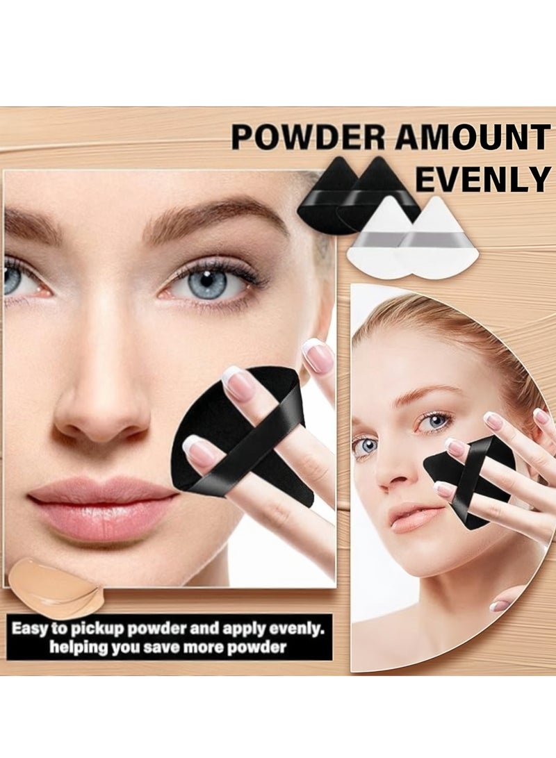 Generic 6-Pcs Soft Velvet Face Makeup Triangle Powder Puff Black (3Black+3White)  - Image 5