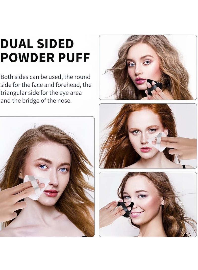 Generic 6-Pcs Soft Velvet Face Makeup Triangle Powder Puff Black (3Black+3White)  - Image 2