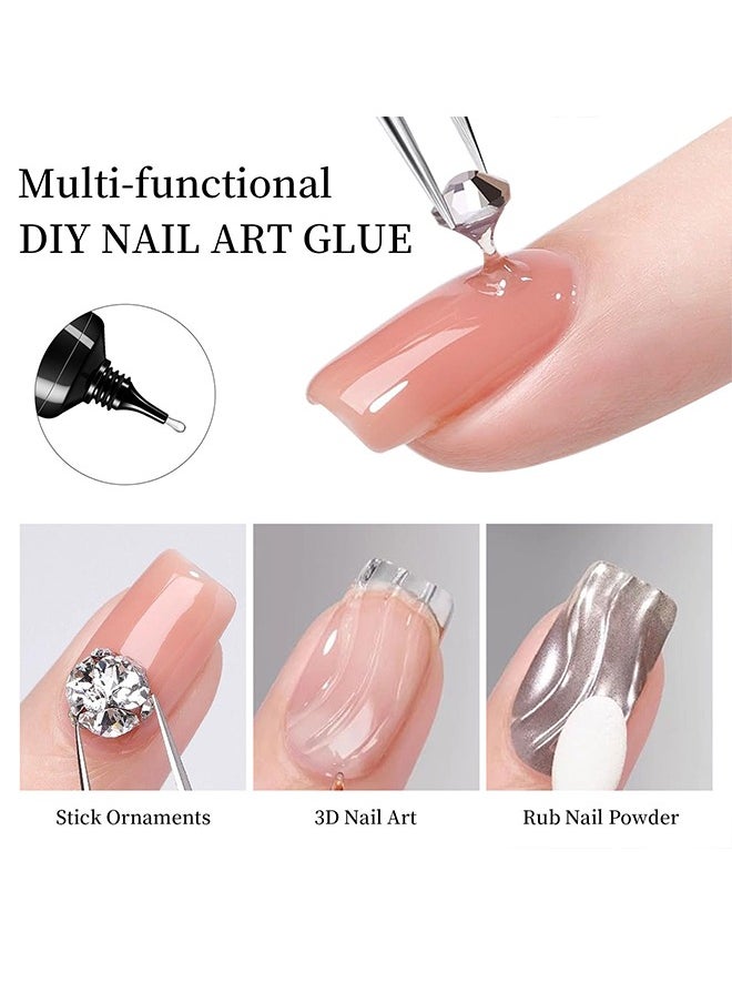 MAKARTT Rhinestone Glue，Nail Rhinestone Glue for Nails, Gel Nail Glue for Rhinestones for Nails Super Strong Bling Gel for Nail Gem Nail Art Jewels Nail Crystals Beads Diamonds 3D 30ML  - Image 4