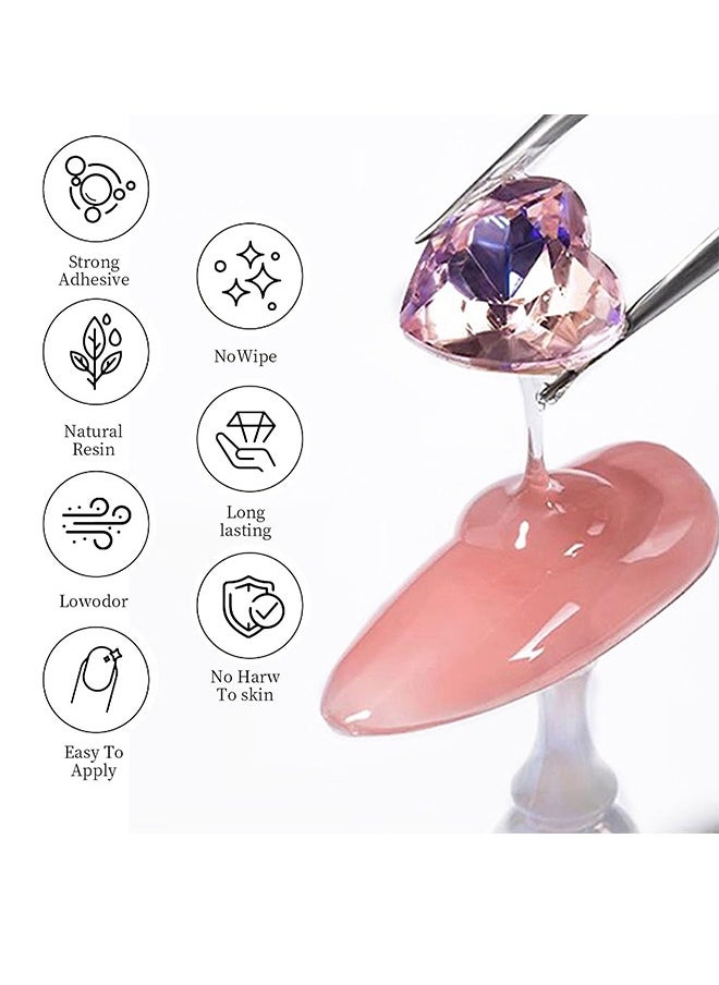 MAKARTT Rhinestone Glue，Nail Rhinestone Glue for Nails, Gel Nail Glue for Rhinestones for Nails Super Strong Bling Gel for Nail Gem Nail Art Jewels Nail Crystals Beads Diamonds 3D 30ML  - Image 3