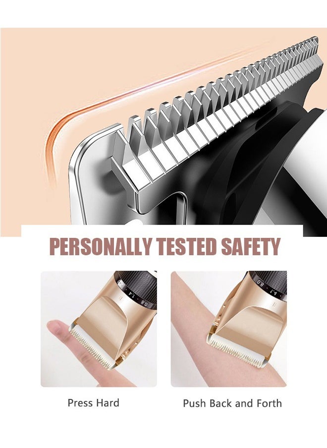 Beyond - Cordless Electric Beard Trimmer Set, Waterproof USB Rechargeable Shaver Razor for Men, Trimmer Grooming Kit for Beard Hair Ears and Nose (Golden) - Image 1