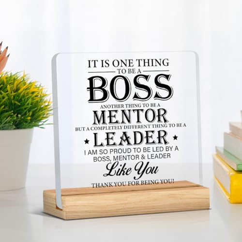 Zauly Best Boss Gifts, Acrylic Desk Sign, Modern Inspirational Decor, 4 x 4 Inches - Image 4
