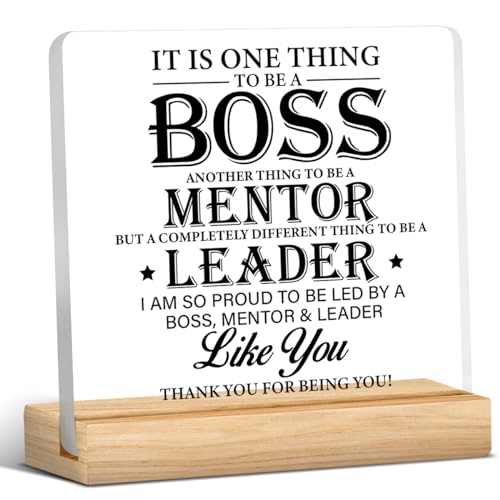 Zauly Best Boss Gifts, Acrylic Desk Sign, Modern Inspirational Decor, 4 x 4 Inches - Image 1