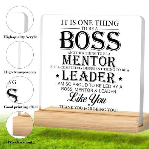 Zauly Best Boss Gifts, Acrylic Desk Sign, Modern Inspirational Decor, 4 x 4 Inches - Image 2
