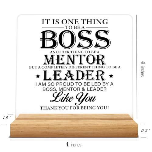 Zauly Best Boss Gifts, Acrylic Desk Sign, Modern Inspirational Decor, 4 x 4 Inches - Image 3