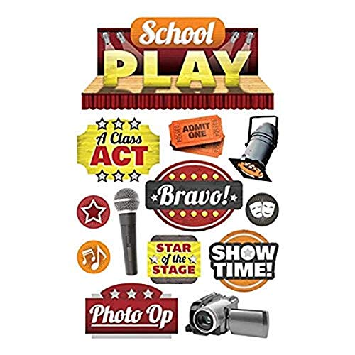 Paper House Productions STDM-0258E 3D Cardstock Stickers, School Play (3-Pack) - Image 1