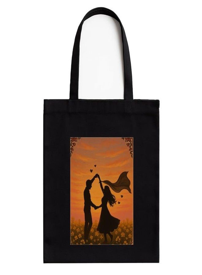 Megrok Romantic Field Tote Bag for Women | Front A4 Size Printed Pocket | 16x14 Inch Cinematic Cotton Bag | Film Studies Student Essential - Image 1
